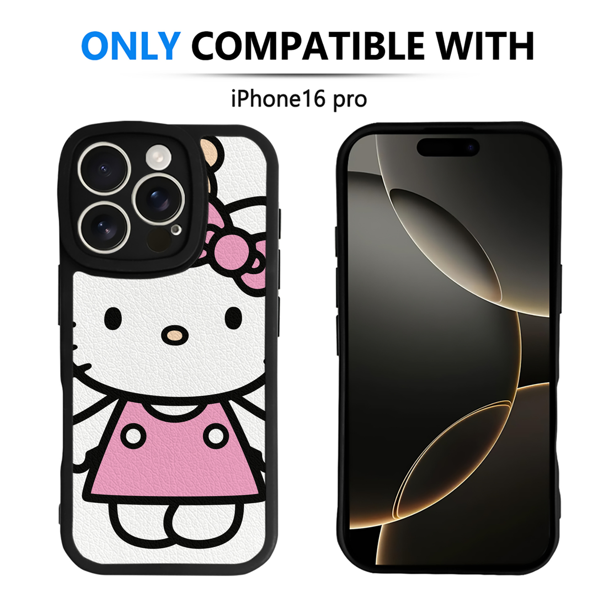 （画像用） Hello Kitty ハローキティ 【iPhone 16シリーズ対応】シリコンスマホケース（レザー調） 材質：シリコン